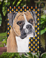 Boxer Fawn Uncropped Ears Candy Corn Halloween Portrait Flag Garden Size