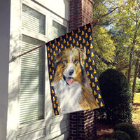 Australian Shepherd Candy Corn Halloween Portrait Flag Canvas House Size