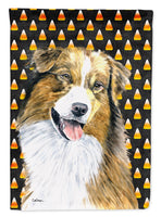 Australian Shepherd Candy Corn Halloween Portrait Flag Canvas House Size