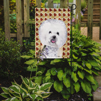 Bichon Frise Fall Leaves Portrait Flag Garden Size