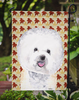 Bichon Frise Fall Leaves Portrait Flag Garden Size