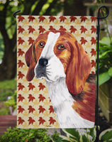 Beagle Fall Leaves Portrait Flag Garden Size