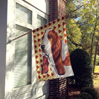 Basset Hound Fall Leaves Portrait Flag Canvas House Size