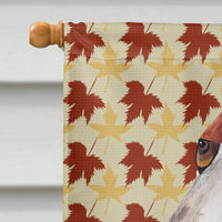 Basset Hound Fall Leaves Portrait Flag Canvas House Size