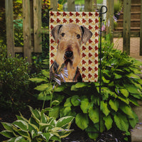 Airedale Fall Leaves Portrait Flag Garden Size