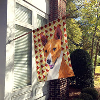 Basenji Fall Leaves Portrait Flag Canvas House Size