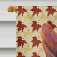 Basenji Fall Leaves Portrait Flag Canvas House Size