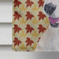 Basenji Fall Leaves Portrait Flag Canvas House Size