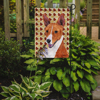 Basenji Fall Leaves Portrait Flag Garden Size