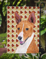 Basenji Fall Leaves Portrait Flag Garden Size