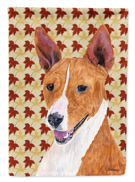 Basenji Fall Leaves Portrait Flag Garden Size