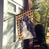 Cavalier Spaniel Fall Leaves Portrait Flag Canvas House Size