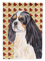 Cavalier Spaniel Fall Leaves Portrait Flag Canvas House Size