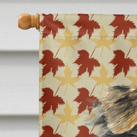 Australian Shepherd Fall Leaves Portrait Flag Canvas House Size