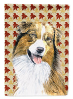 Australian Shepherd Fall Leaves Portrait Flag Canvas House Size