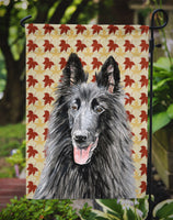 Belgian Sheepdog Fall Leaves Portrait Flag Garden Size