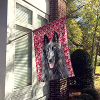 Belgian Sheepdog Hearts Love and Valentine's Day  Flag Canvas House Size