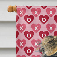 Australian Shepherd Hearts Love and Valentine's Day  Flag Canvas House Size