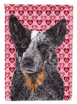 Australian Cattle Dog Hearts Love and Valentine's Day  Flag Canvas House Size