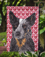 Australian Cattle Dog Hearts Love Valentine's Day Flag Garden Size