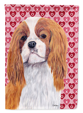 Cavalier Spaniel Hearts Love and Valentine's Day  Flag Canvas House Size