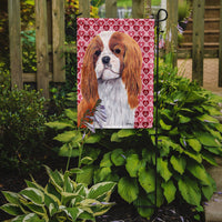 Cavalier Spaniel Hearts Love and Valentine's Day Portrait Flag Garden Size