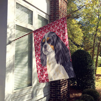 Cavalier Spaniel Hearts Love and Valentine's Day  Flag Canvas House Size