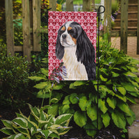 Cavalier Spaniel Hearts Love and Valentine's Day Portrait Flag Garden Size