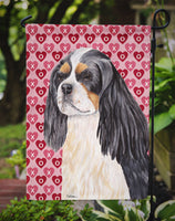 Cavalier Spaniel Hearts Love and Valentine's Day Portrait Flag Garden Size