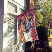 Boxer Hearts Love and Valentine's Day Portrait Flag Canvas House Size