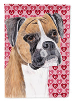 Boxer Hearts Love and Valentine's Day Portrait Flag Canvas House Size