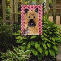 Cairn Terrier Hearts Love and Valentine's Day Portrait Flag Garden Size