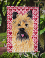 Cairn Terrier Hearts Love and Valentine's Day Portrait Flag Garden Size