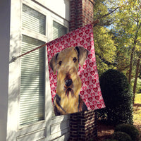 Airedale Hearts Love Valentine's Day Flag Canvas House Size