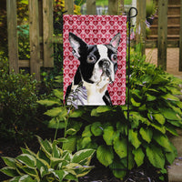 Boston Terrier Hearts Love Valentine's Day Flag Garden Size