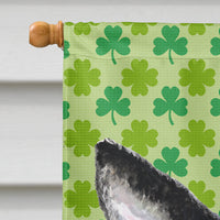 Boston Terrier St. Patrick's Day Shamrock Portrait Flag Canvas House Size