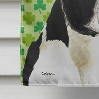 Boston Terrier St. Patrick's Day Shamrock Portrait Flag Canvas House Size