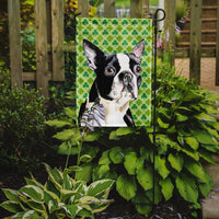 Boston Terrier St. Patrick's Day Shamrock Portrait Flag Garden Size