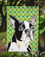 Boston Terrier St. Patrick's Day Shamrock Portrait Flag Garden Size