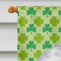 Bichon Frise St. Patrick's Day Shamrock Portrait Flag Canvas House Size