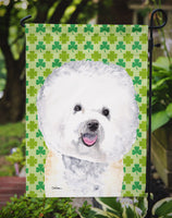 Bichon Frise St. Patrick's Day Shamrock Portrait Flag Garden Size