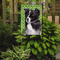 Border Collie St. Patrick's Day Shamrock Portrait Flag Garden Size