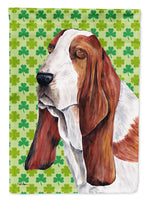 Basset Hound St. Patrick's Day Shamrock Portrait Flag Canvas House Size