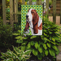 Basset Hound St. Patrick's Day Shamrock Portrait Flag Garden Size