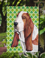 Basset Hound St. Patrick's Day Shamrock Portrait Flag Garden Size