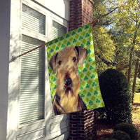 Airedale St. Patrick's Day Shamrock Portrait Flag Canvas House Size