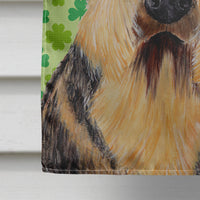 Airedale St. Patrick's Day Shamrock Portrait Flag Canvas House Size