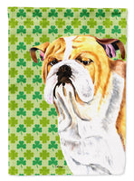 Bulldog English St. Patrick's Day Shamrock Flag Canvas House Size