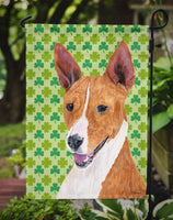 Basenji St. Patrick's Day Shamrock Portrait Flag Garden Size