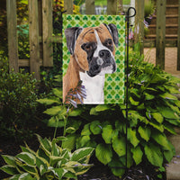 Boxer St. Patrick's Day Shamrock Portrait Flag Garden Size